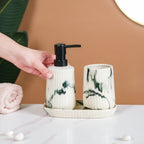 Marble Pattern Ceramic Bath Set Of 3 Nestasia