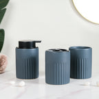 Slate Blue Ceramic Bath Set Of 3 Nestasia