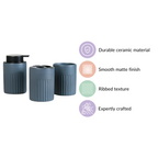 Slate Blue Ceramic Bath Set Of 3 Nestasia