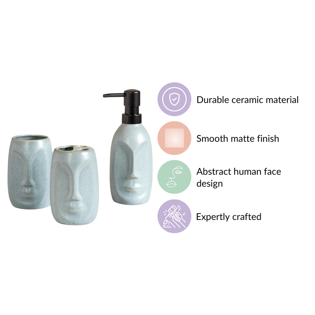 Face Vase Inspired Bath Set Of 3 Nestasia