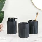 Chic Black Bathroom Accessories Set Of 3 Nestasia