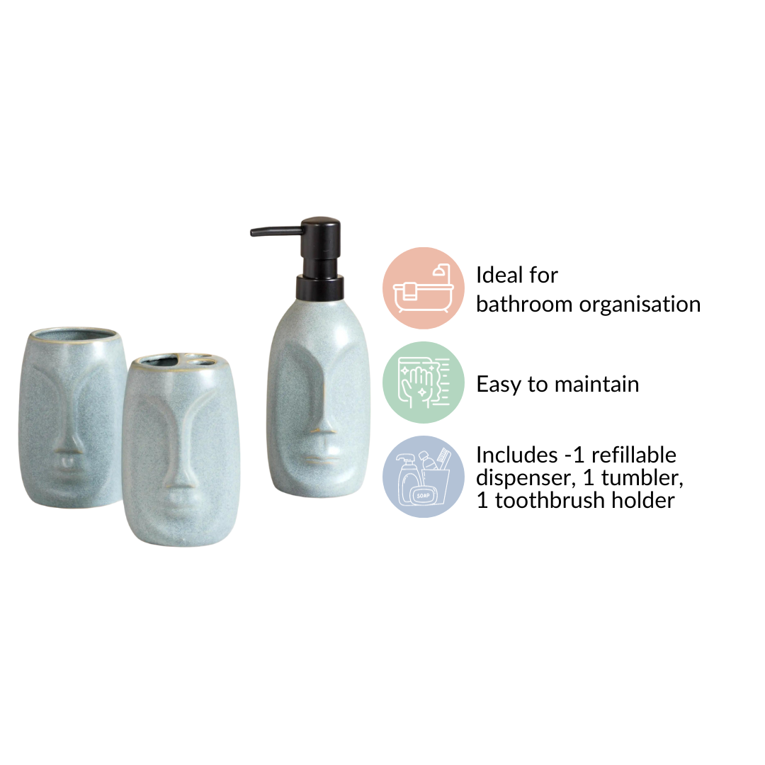 Face Vase Inspired Bath Set Of 3 Nestasia