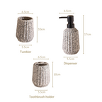 Granite Finish Ceramic Bathroom Set Of 3 Grey Matte Black Nestasia