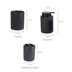 Chic Black Bathroom Accessories Set Of 3 Nestasia