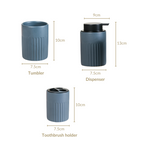 Slate Blue Ceramic Bath Set Of 3 Nestasia