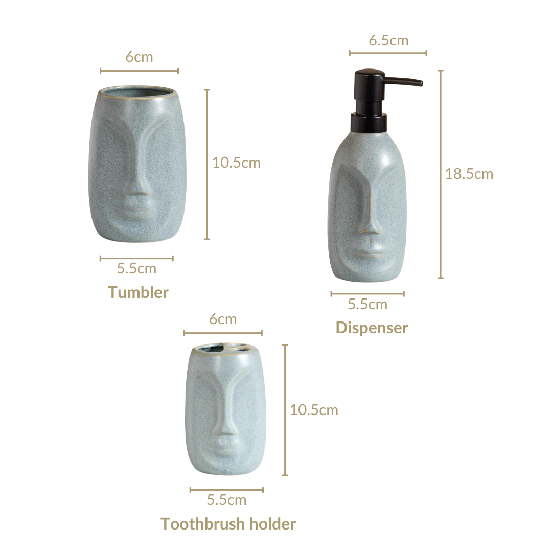 Face Vase Inspired Bath Set Of 3 Nestasia