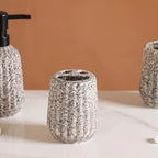 Ribbed Contemporary Bath Set Of 3 Nestasia