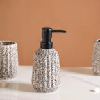 Granite Finish Ceramic Bathroom Set Of 3 Grey Matte Black Nestasia