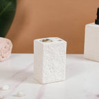 White Stone Bathroom Accessories Set Of 3 Nestasia