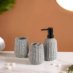 Ribbed Contemporary Bath Set Of 3 Nestasia