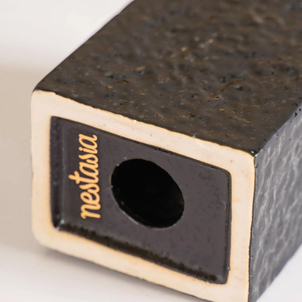 Black Ceramic Bath Set Of 3 Stone Textured Nestasia