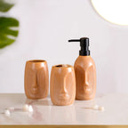 Faces Ceramic Bathroom Accessories Set Of 3 Nestasia