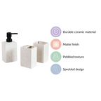 White Stone Bathroom Accessories Set Of 3 Nestasia