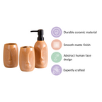Faces Ceramic Bathroom Accessories Set Of 3 Nestasia