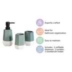 Stoneware Bathroom Accessories Set Of 3 Nestasia