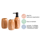 Faces Ceramic Bathroom Accessories Set Of 3 Nestasia