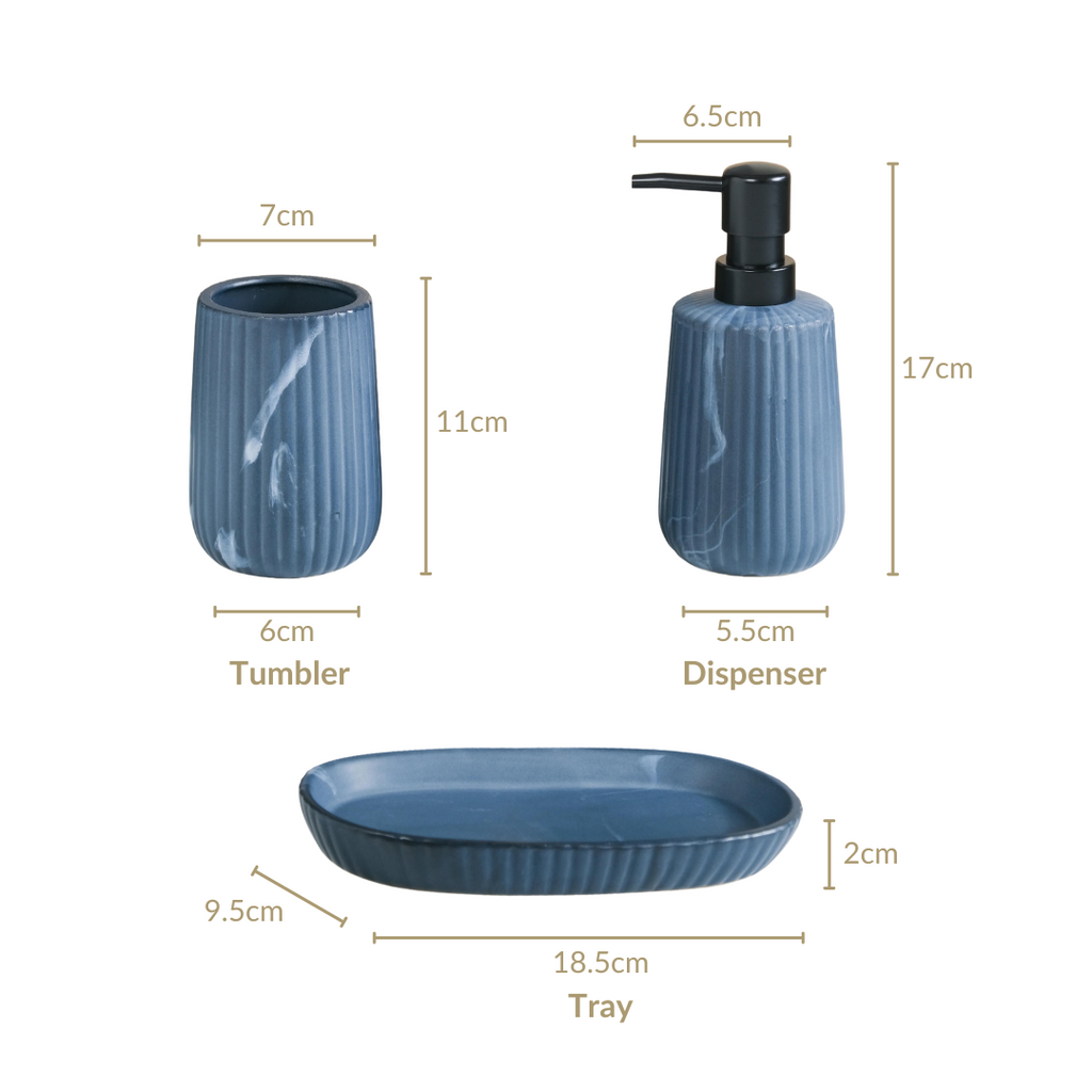 Sleek Ceramic Bathroom Set Of 3 Nestasia