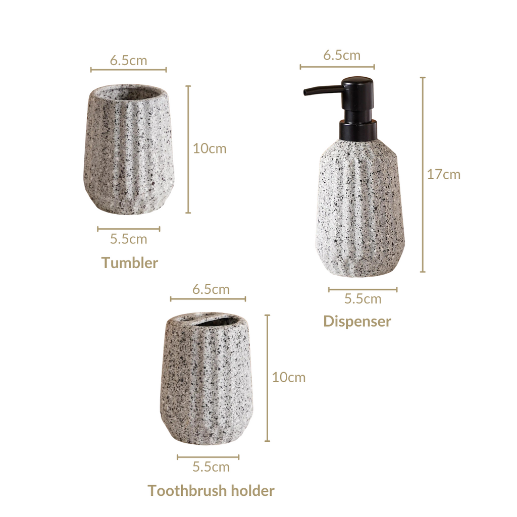 Ribbed Contemporary Bath Set Of 3 Nestasia
