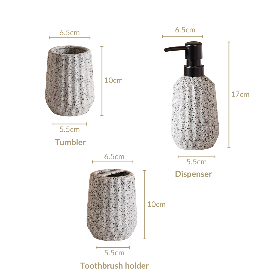 Ribbed Contemporary Bath Set Of 3 Nestasia