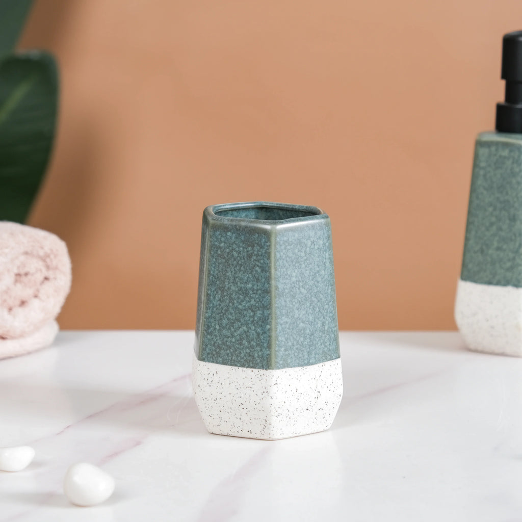 Stoneware Bathroom Accessories Set Of 3 Nestasia