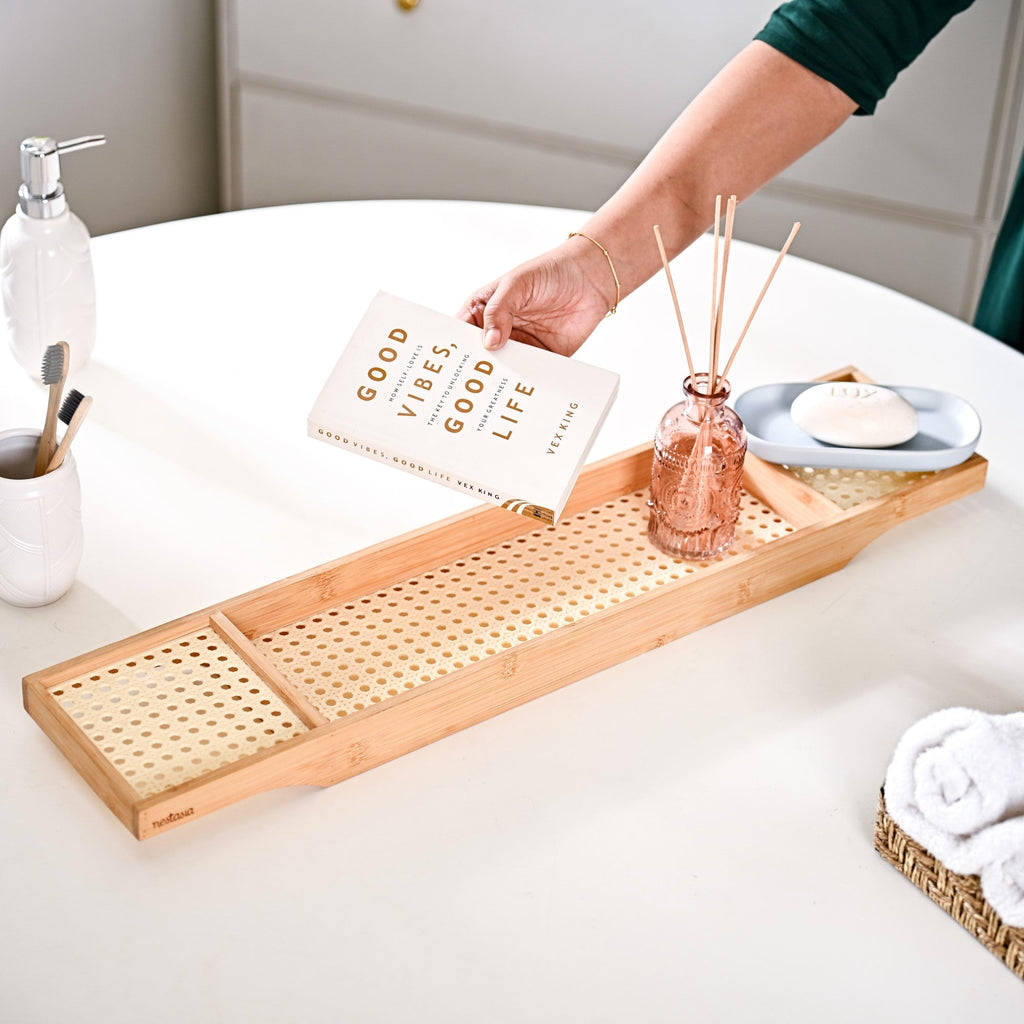 Bathtub Tray With Waterproof Mesh Nestasia
