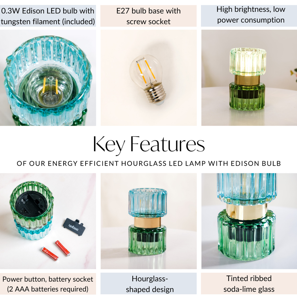 Hourglass Battery LED Lamp Nestasia
