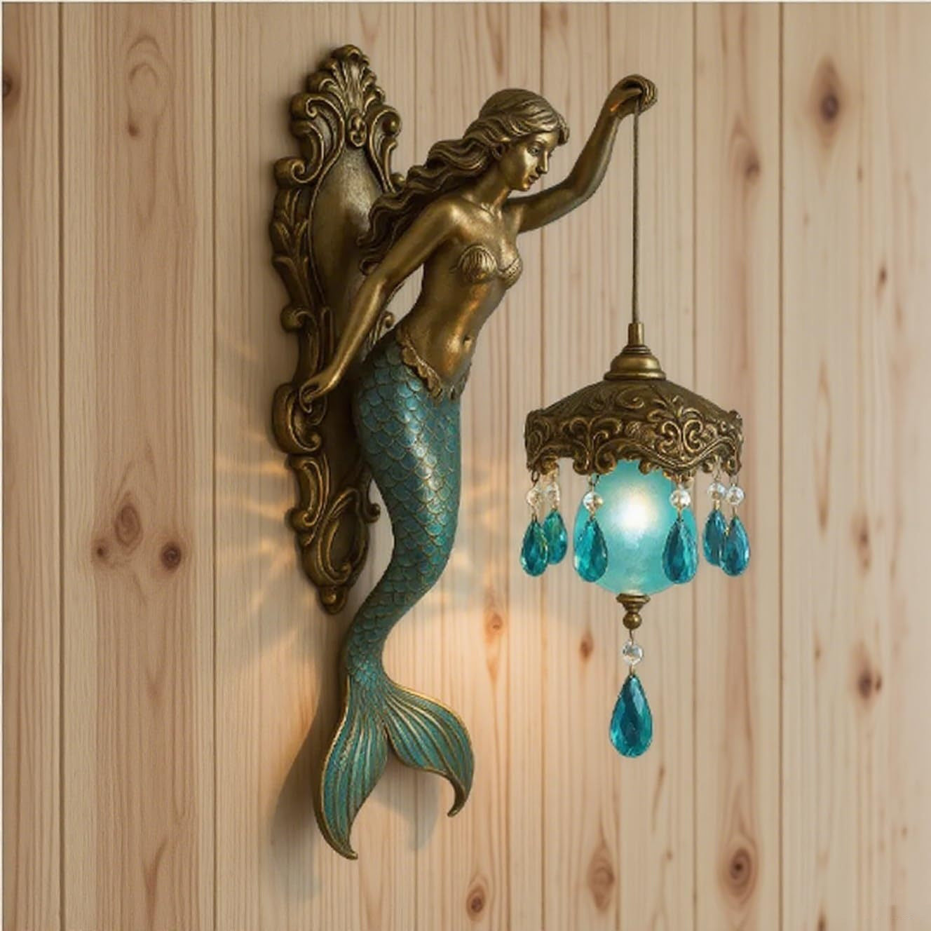 Marine Mermaid Art Mythology Wall Lamp kafalo