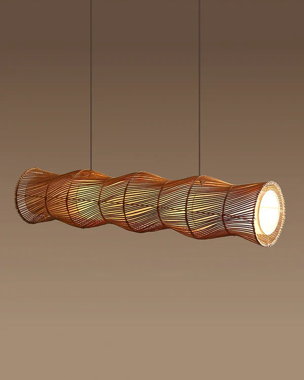 Boho Bamboo Ceiling Light for Dining Room and Home