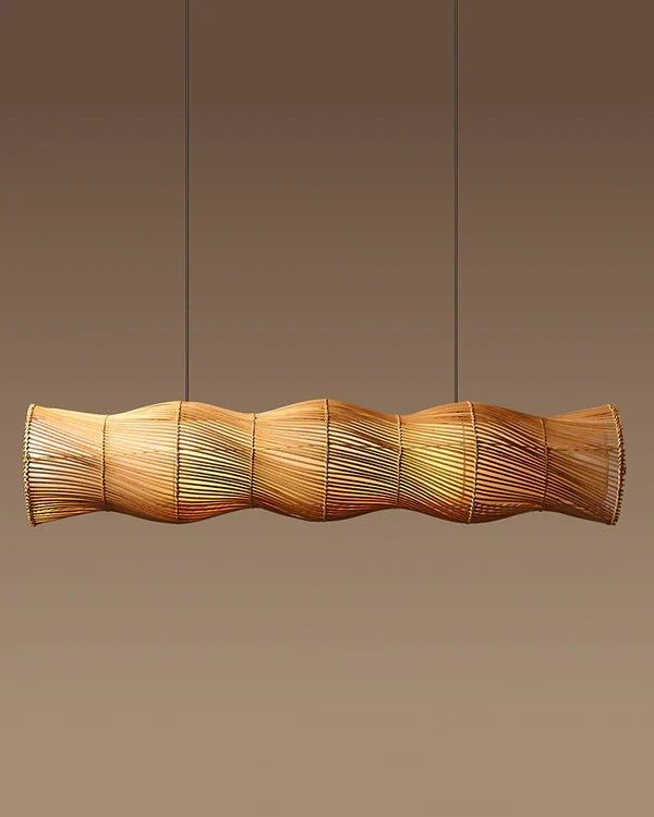 Boho Bamboo Ceiling Light for Dining Room and Home