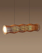 Boho Bamboo Ceiling Light for Dining Room and Home