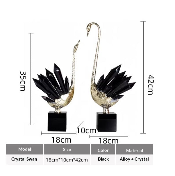 Affordable Luxury Crystal Swan High-End Home Decor For Foyer