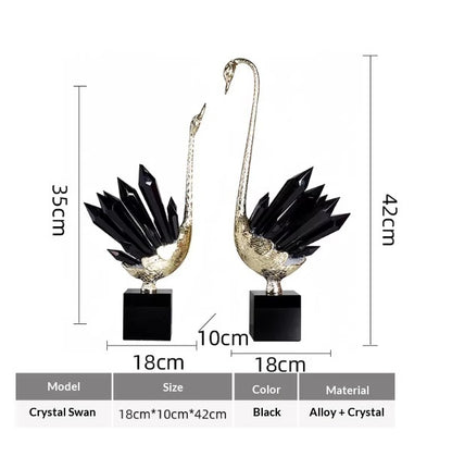 Affordable Luxury Crystal Swan High-End Home Decor For Foyer