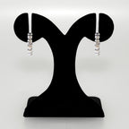 Beaded Chain Link Silver Hoop Earrings Nestasia