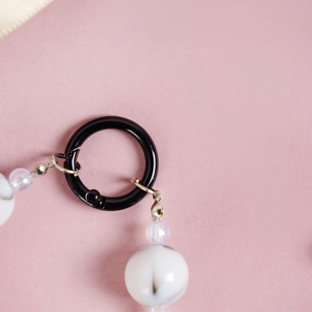 Marble Design Beaded Charms Keychain Nestasia