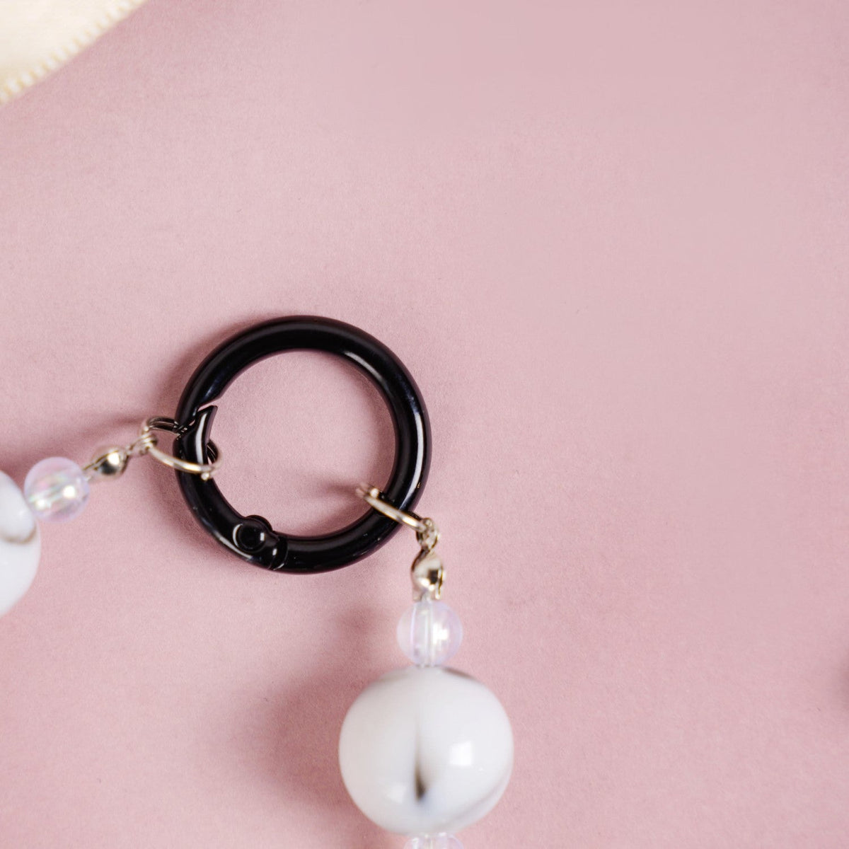 Marble Design Beaded Charms Keychain Nestasia