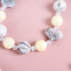 Marble Design Beaded Charms Keychain Nestasia