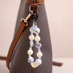 Marble Design Beaded Charms Keychain Nestasia