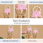 Beaded Lotus Wall Hanging Set Of 2 In Pink Nestasia