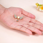 Angel Wing And Heart Brooch Gold Nestasia