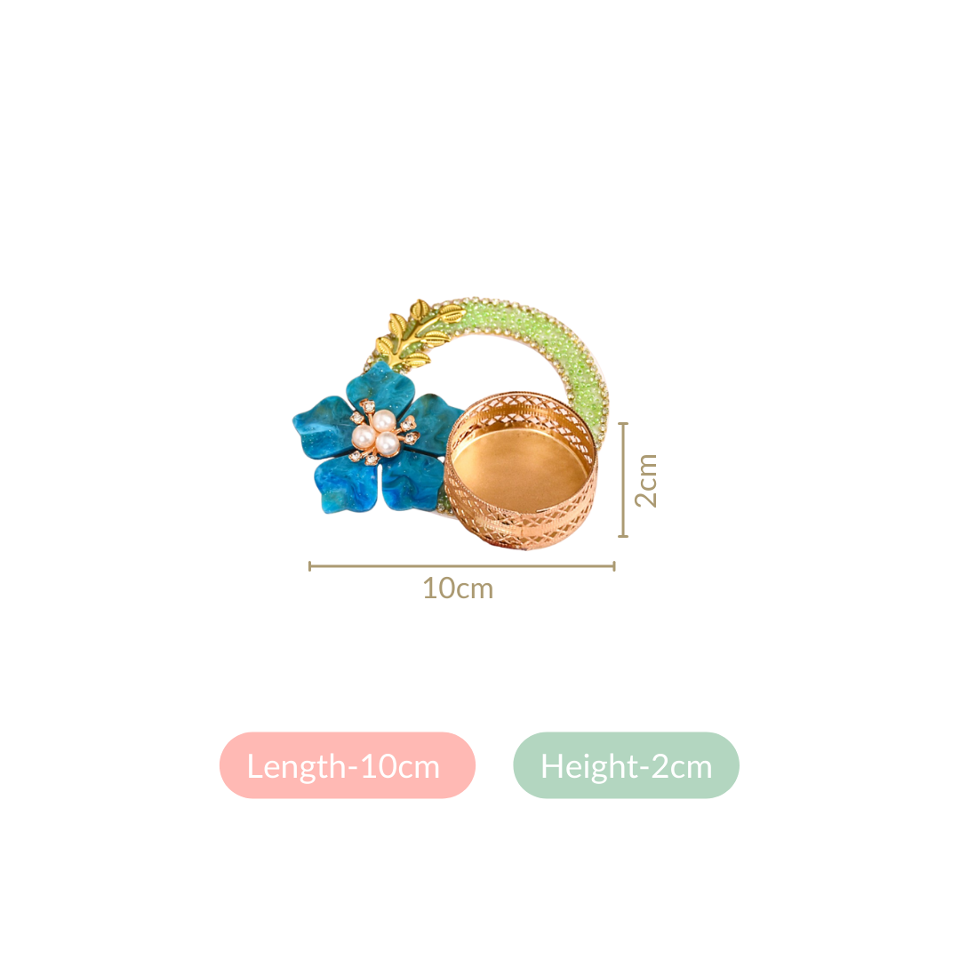 Set Of 6 Floral Ring Tea Light Holders Nestasia