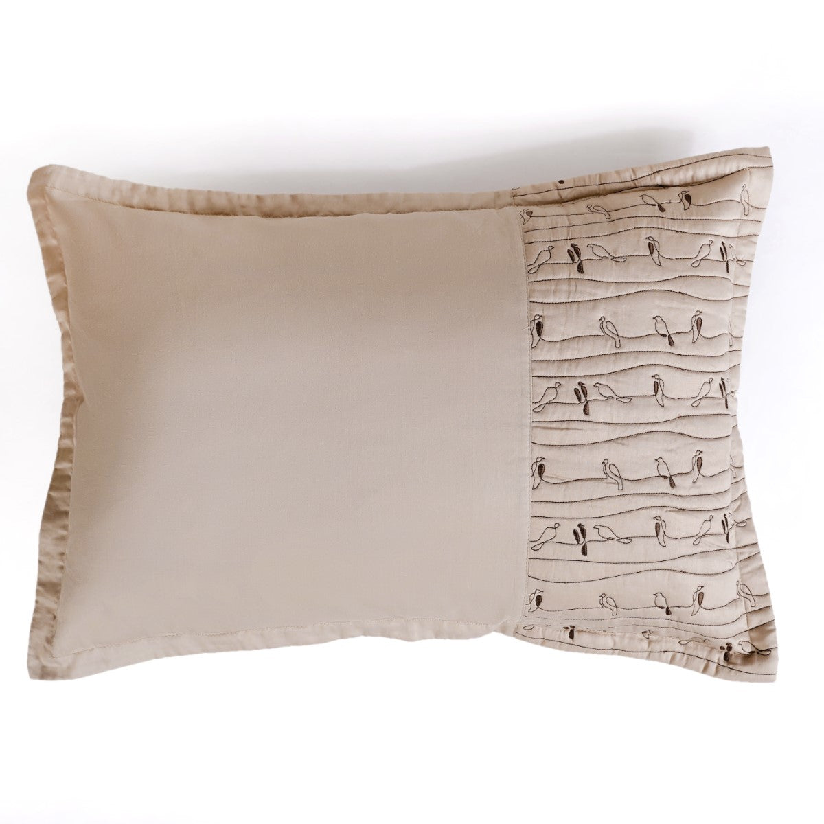 Cotton King Size Bed Cover Beige Nestasia