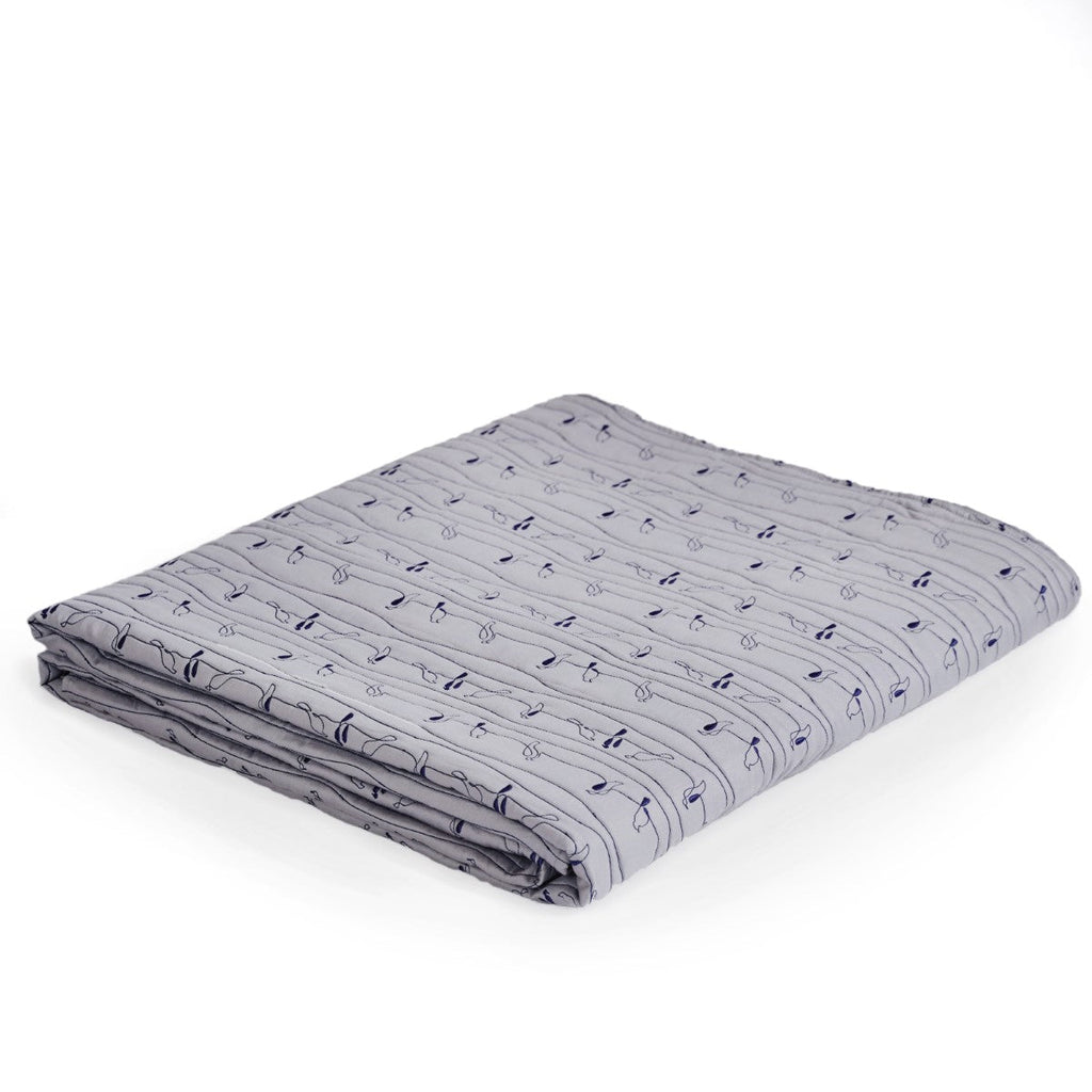 Pure Cotton Quilted King Size Bed Cover Grey Nestasia