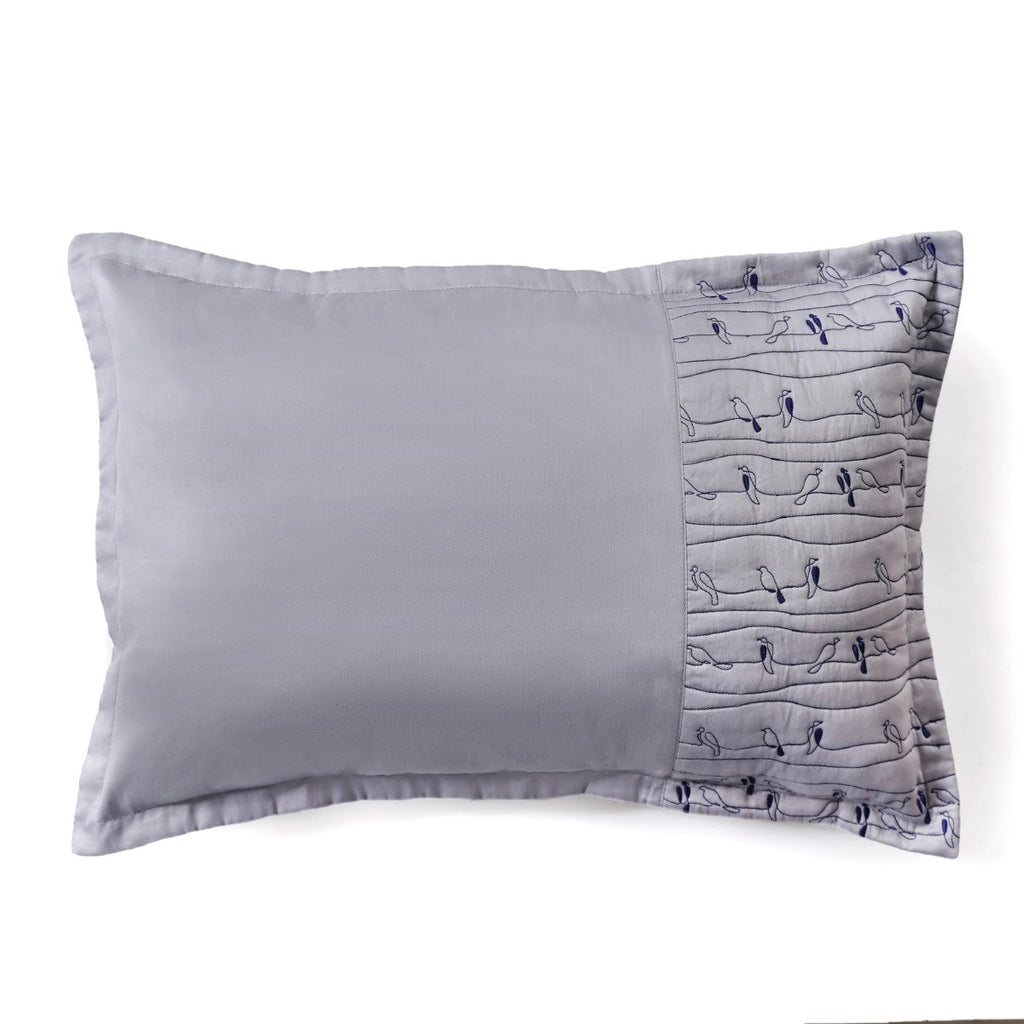 Pure Cotton Quilted King Size Bed Cover Grey Nestasia