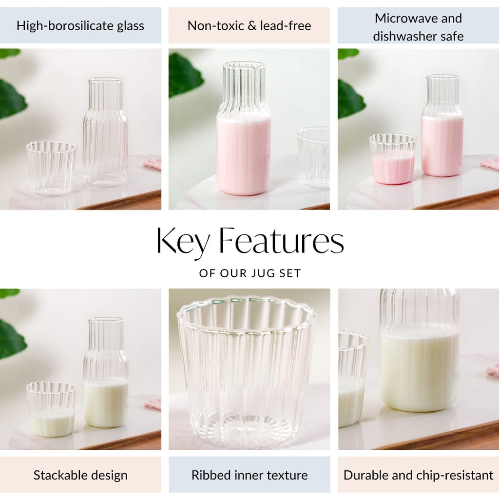 Bedside Glass Carafe With Tumbler Nestasia