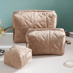 Beige Blossom Vanity Pouch Set Of 3 Nestasia