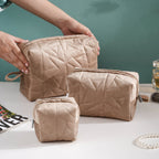 Beige Blossom Vanity Pouch Set Of 3 Nestasia