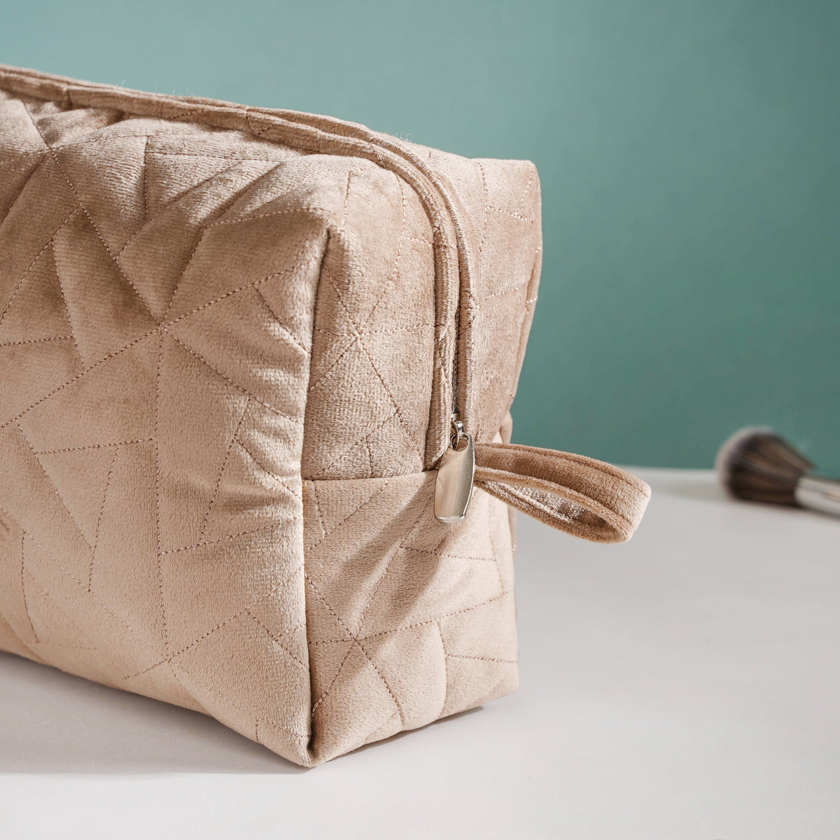 Beige Blossom Vanity Pouch Set Of 3 Nestasia