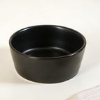 Black Ceramic Bowls Set Of 3 With Bamboo Tray 200ml Nestasia
