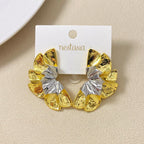 Blooming Gold Sculptural Floral Earrings Nestasia
