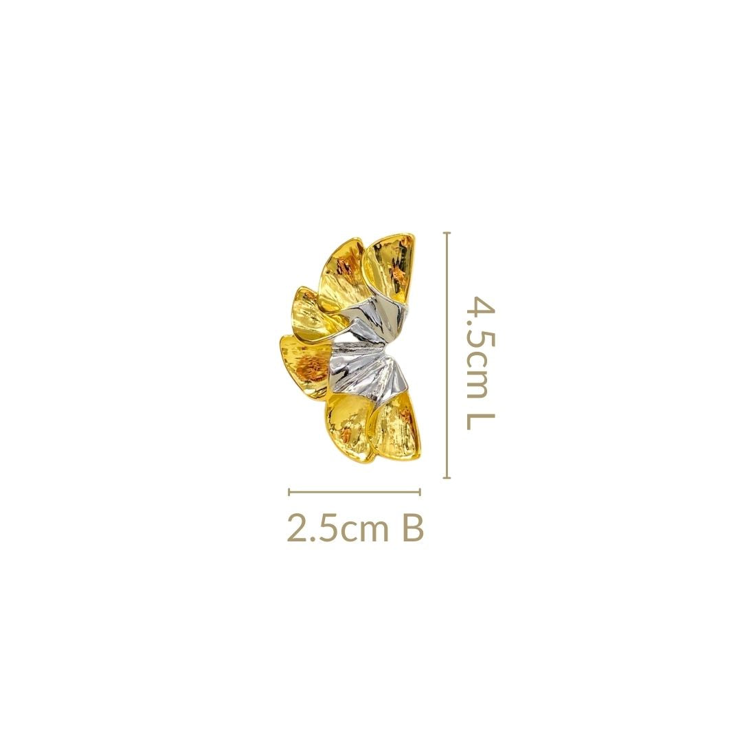 Blooming Gold Sculptural Floral Earrings Nestasia